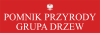 Tablica pomnik przyrody grupa drzew